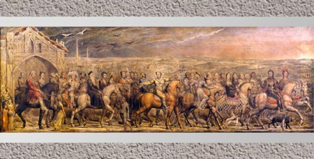 D’après Chaucer's Canterbury Pilgrims, de William Blake, 1808, plume et tempera sur toile, début XIXe siècle.  (Marsailly/Blogostelle)  