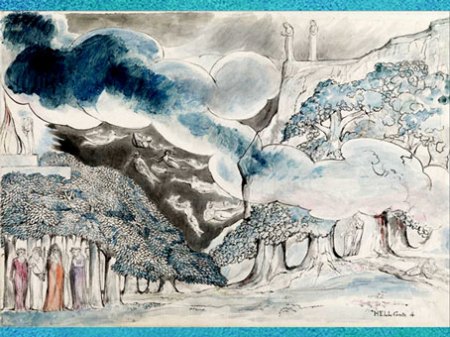 D’après Homère et les poètes antiques, de William Blake, Divine Comédie de Dante, vers 1824-1827, graphite, encre et aquarelle, début XIXe siècle. (Marsailly/Blogostelle)