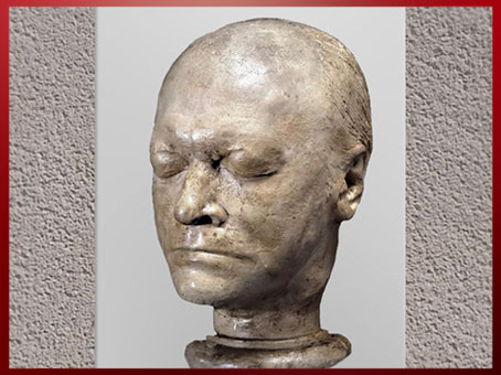 D'après le visage de William Blake, masque-moulage de James de Ville, 1823, plâtre, début XIXe. (Marsailly/Blogostelle)