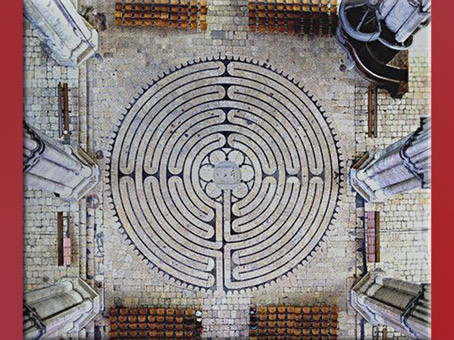 D’après le labyrinthe de la cathédrale de Chartres, 1193-1220, XIIe-XIIIe siècle, style gothique, art Médiéval. (Marsailly/Blogostelle)