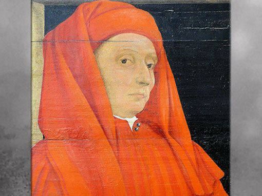 D’après Giotto di Bondone, Cinq maîtres de la Renaissance florentine, détail, anonyme, huile sur bois entoilé, fin XVe siècle-XVIe siècle, Florence, Renaissance italienne. (Marsailly/Blogostelle)