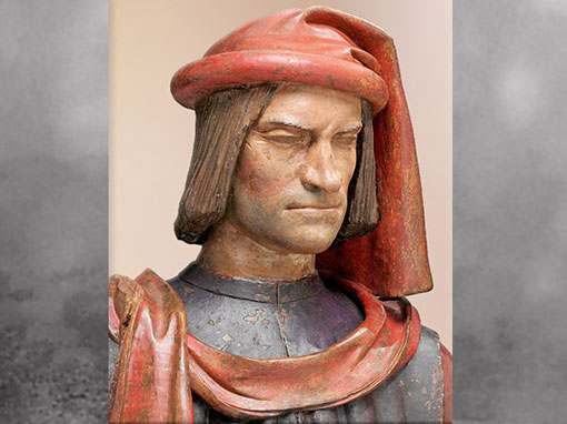 D'après Laurent de Médicis dit le Magnifique, d'Andrea Verrocchio, après 1478, terre cuite polychrome, XVe siècle, Quattrocento, Renaissance italienne. (Marsailly/Blogostelle)