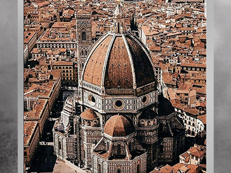 D’après Le Duomo, Santa Maria del Fiore, coupole de Filippo Brunelleschi, 1421-1436, XVe siècle, Florence, Quattrocento, Renaissance italienne. (Marsailly/Blogostelle)