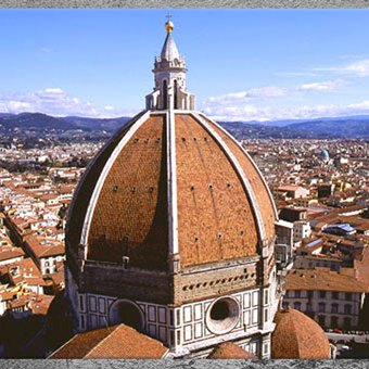 D'après la coupole de Filippo Brunelleschi, Santa Maria del Fiore,1421-1436, Florence, XVe siècle, Quattrocento, Renaissance italienne. (Marsailly/Blogostelle)