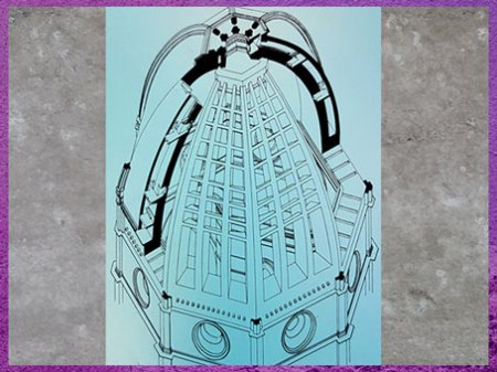 D'après un croquis de la double coupole de Filippo Brunelleschi pour Santa Maria del Fiore, selon Sanpaolesi, Florence, XVe siècle, Quattrocento, Renaissance italienne. (Marsailly/Blogostelle)