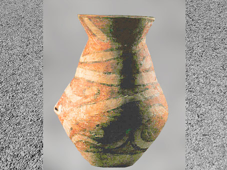 D'après une poterie à décor peint, terre cuite, Balkans, néolithique. (Marsailly/Blogostelle)