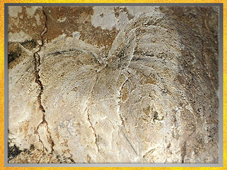 D'après l'image probable d'une éruption volcanique, grotte Chauvet, aurignacien, vers 36 000 ans avjc, France, paléolithique supérieur. (Marsailly/Blogostelle)