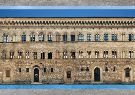D’après le palais Médicis-Riccardi, façade, Michelozzo, 1444 -1459, Florence, XVe siècle, Quattrocento, Renaissance italienne. (Marsailly/Blogostelle) 