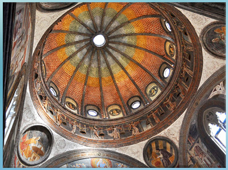 D’après la chapelle Portinari, Sant'eustorgio, coupole, Michelozzo, vers 1463, XVe siècle, Milan, Quattrocento, Renaissance italienne. (Marsailly/Blogostelle) 