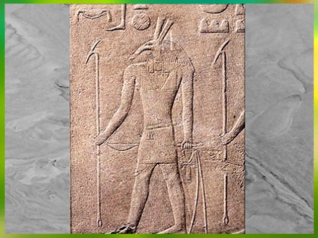 D'après le dieu Seth, relief calcaire, Ve dynastie, temple funéraire de Sahourê, Saqqarah, Ancien Empire, Égypte Ancienne. (Marsailly/Blogostelle)