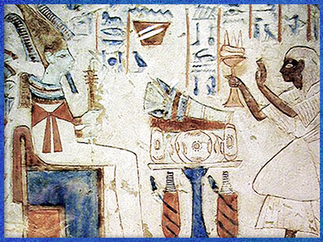 D’après Osiris le pilier Djed en main, stèle funéraire, fausse porte de Shespy, Abydos, VIe dynastie Ancien Empire, Égypte ancienne. (Marsailly/Blogostelle)