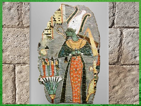 D’après Osiris, souverain de l’au-delà, devant les "Quatre Fils d'Horus", tombe de Kynebu, règne Ramsès VIII, Thèbes, XXe dynastie, Égypte ancienne. (Marsailly/Blogostelle)