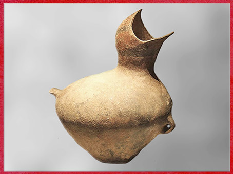D'après une poterie-oisillon, terre cuite, 3000-2600 avjc, culture de Xiaoheyan, fleuve Liao, néolithique, Chine ancienne. (Marsailly/Blogostelle)