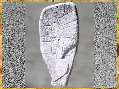 D'après une statue-menhir, Aveyron, France, néolithique, (Marsailly/Blogostelle)