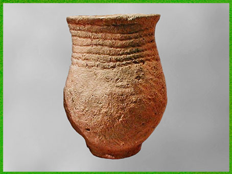 D'après une céramique cordée, impression de cordelettes sur argile crue avant cuisson, 2500-1800 avjc, chalcolithique-âge du Bronze. (Marsailly/Blogostelle)