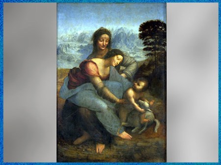 D'après La Vierge, l'Enfant Jésus et sainte Anne, dit La Sainte Anne, de Léonard de Vinci, 1503 - 1519, Renaissance italienne. (Marsailly/Blogostelle)