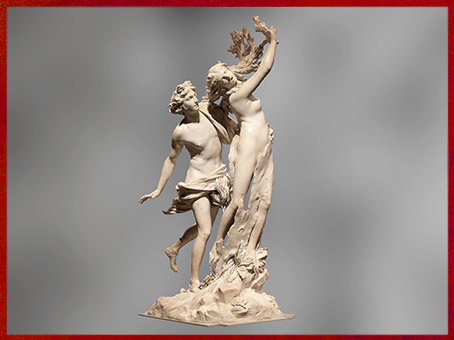 D’après Apollon et Daphné, de Gian Lorenzo Bernini dit Le Bernin, Les métamorphoses d'Ovide, 1622-1625, marbre, XVIIe siècle, art Baroque. (Marsailly/Blogostelle)