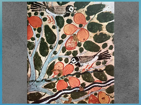 D'après l'arbre sacré, sycomore-figuier, tombe d'Ouserhat, Thèbes, époque Ramesside, Égypte ancienne. (Marsailly/Blogostelle)