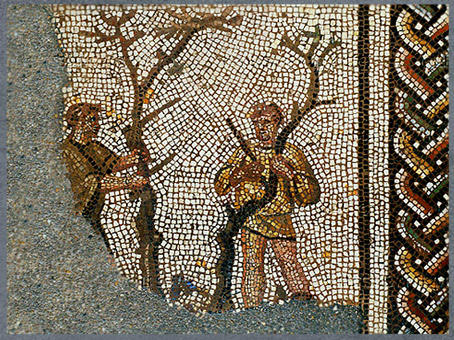 D'après la greffe des arbres, mosaïque de Saint-Romain-en-Gal, début IIIe siècle, Vienne, Rhône, France, Gaule Romaine. (Marsailly/Blogostelle)