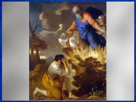 D’après le Buisson ardent, épisode biblique de Moïse, Sébastien Bourdon, 1643, huile sur toile, France, XVIIe siècle. (Marsailly/Blogostelle)