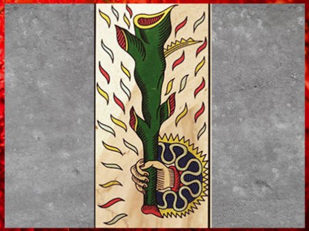 D'après l'as de Bâton, symbole de l'élément Feu dans le Tarot de Marseille. (Marsailly/Blogostelle)