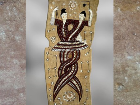 D’après Niu-Koua et Fou-hi, milieu VIIIe siècle, dynastie Tang, peinture sur soie, Chine ancienne. (Marsailly/Blogostelle)