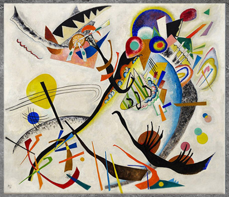 D'après Segment Bleu, Vassily Kandinsky, 1921, art abstrait, XXe siècle. (Marsailly/Blogostelle)