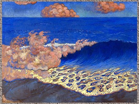 D’après Marine Bleue, effet de vague, Georges Lacombe, 1892-1894, tempera sur toile, France, fin XIXe siècle. (Marsailly/Blogostelle)