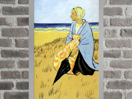 D’après Bretonne assise au bord de la mer, Paul Sérusier, 1895, gouache sur papier, France, fin XIXe siècle. (Marsailly/Blogostelle)