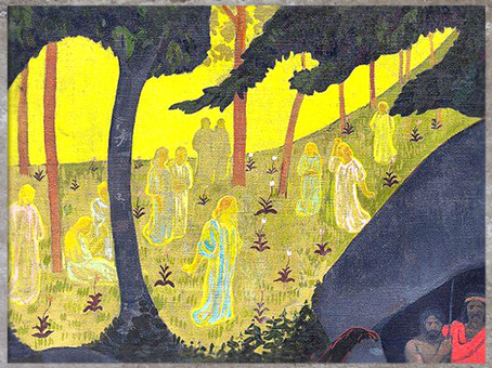 D’après le Conte celtique, Paul Sérusier, détail, 1894, huile sur toile, Pont-Aven, France, fin XIXe siècle. (Marsailly/Blogostelle)