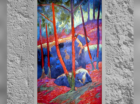 D’après Le Bois rouge, Paul Sérusier, 1895, huile sur carton marouflé sur toile, France, fin XIXe siècle. (Marsailly/Blogostelle)