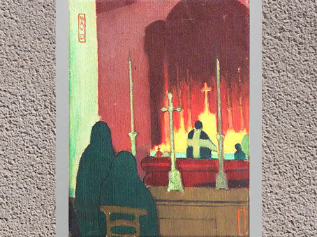 D’après L'Autel jaune, Maurice Denis, 1889, huile sur toile, France, fin XIXe siècle. (Marsailly/Blogostelle)