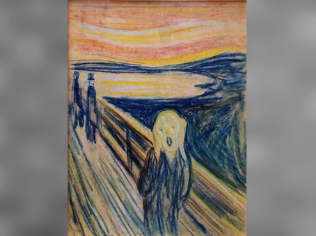 D’après Le Cri, Edvard Munch, 1893, pastel sur carton, Norvège, fin XIXe siècle. (Marsailly/Blogostelle)