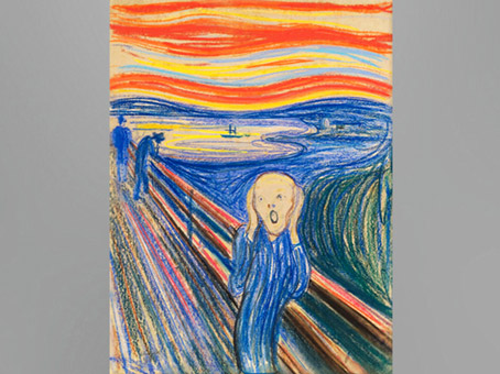 D’après Le Cri, Edvard Munch, 1895, pastel sur carton, Norvège, fin XIXe siècle. (Marsailly/Blogostelle)