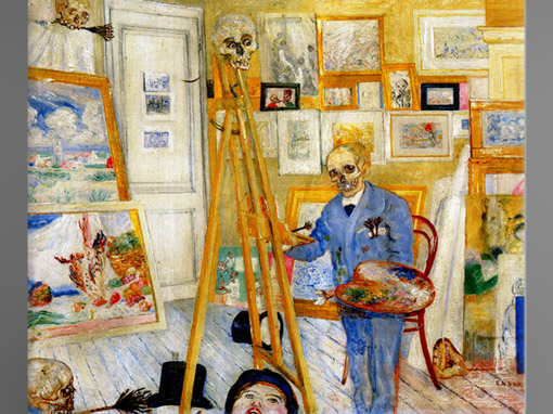 D’après Le Squelette peintre, James Ensor, 1895-1896, huile sur toile, Belgique, fin XIXe siècle. (Marsailly/Blogostelle)