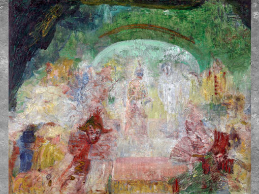 D’après Le Théâtre de masques, James Ensor, 1908, huile sur toile, Belgique, début XXe siècle. (Marsailly/Blogostelle)