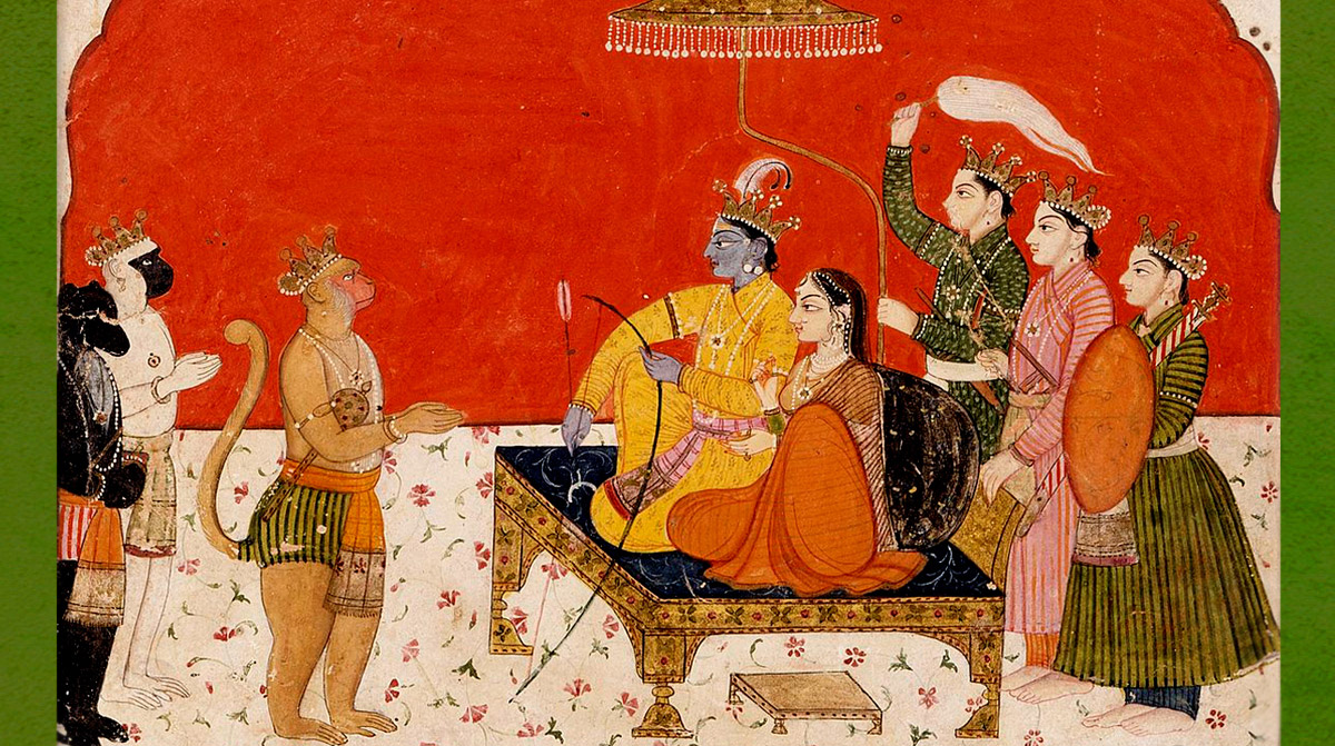 D’après la mythologie hindoue, le Râmâyaṇa, Râma et Sîtâ, histoire du Sacré, Inde ancienne. (Marsailly/Blogostelle)