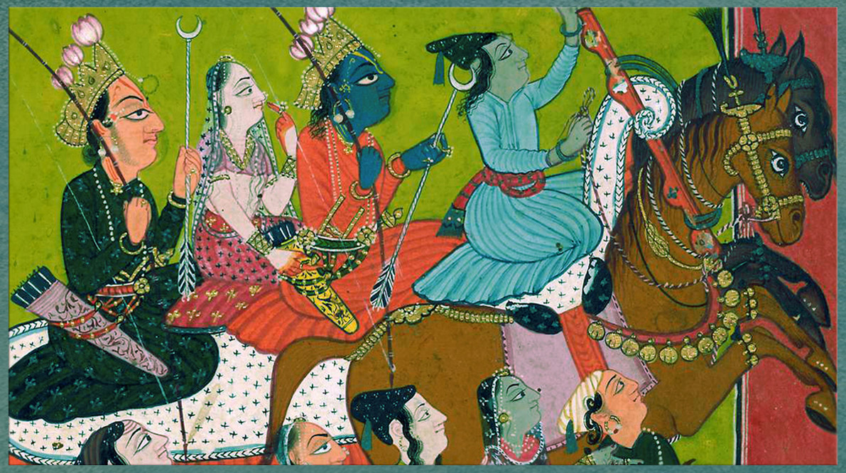 D’après la mythologie hindoue, le Râmayana, Râma et Sîtâ, histoire du Sacré, Inde ancienne. (Marsailly/Blogostelle)