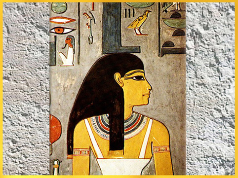 D’après la déesse Isis, tombe de Horemheb, XVIIIe dynastie, Nouvel Empire, Thèbes, Égypte Ancienne. (Marsailly/Blogostelle)