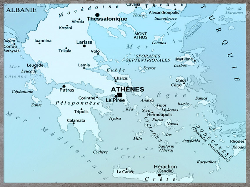 D’après une carte de la mer Égée et des îles grecques. (Marsailly/Blogostelle)