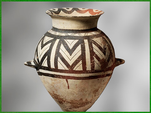 D’après un vase, terre cuite peinte, mobilier funéraire, Mélos, 2300-1900 avjc, civilisation Cycladique. (Marsailly/Blogostelle)