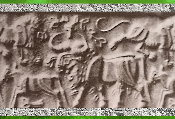 D'après le Maître des Animaux ou dompteur, mastic de bitume, proto-élamite, fin IVe-IIIe millénaire avjc, Élam, Orient ancien. (Marsailly/Blogostelle)