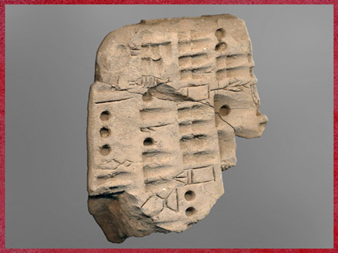 D'après une tablette pictographique, argile crue incisée, Suse, proto-élamite, 3100 -2600 avjc, Élam, Orient ancien. (Marsailly/Blogostelle)