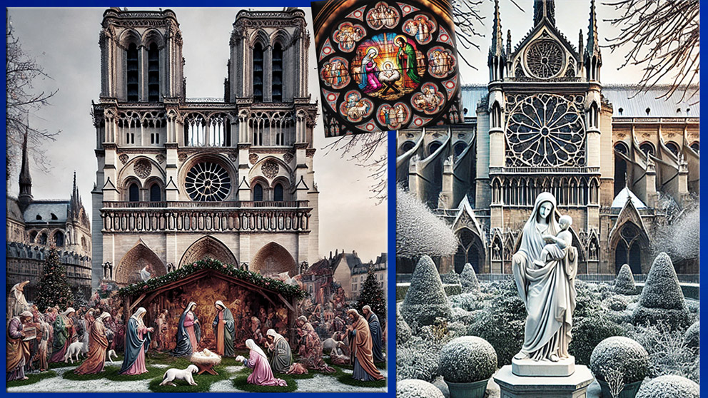 Joyeux Noël 2024, cartes de Noël, compositions IA par Vivianne A. (Marsailly/Blogostelle)