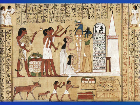 D’après le rituel funéraire présidé par Anubis, le défunt devient un "osiris", papyrus du scribe Hounefer, Livre pour Sortir au Jour (dit Livre des Morts), XIXe dynastie, Nouvel Empire, Égypte ancienne. (Marsailly/Blogostelle)