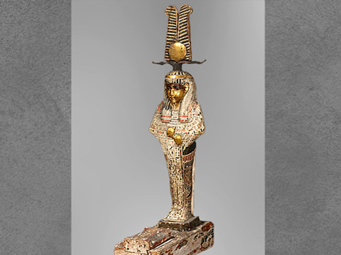 D’après Osiris, statuette creuse d’Ankhpakhéred, bois peint, XXXe dynastie, vers 379 - 342 avjc,  Basse époque, Égypte Ancienne. (Marsailly/Blogostelle) 