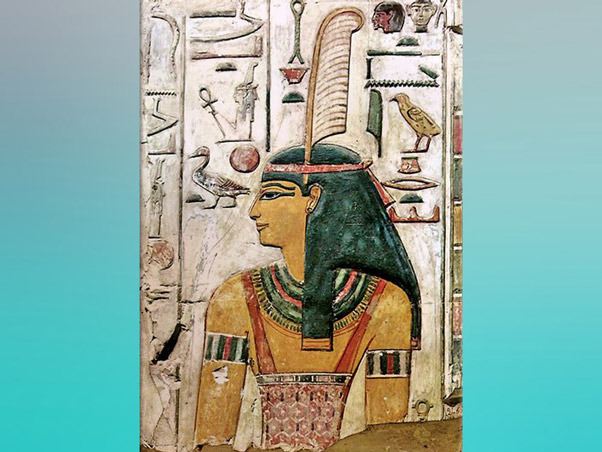 D’après la déesse Maât, relief peint, tombe de Séthi Ier, XIXe dynastie, Vallée des Rois, Nouvel Empire, Égypte ancienne. (Marsailly/Blogostelle)